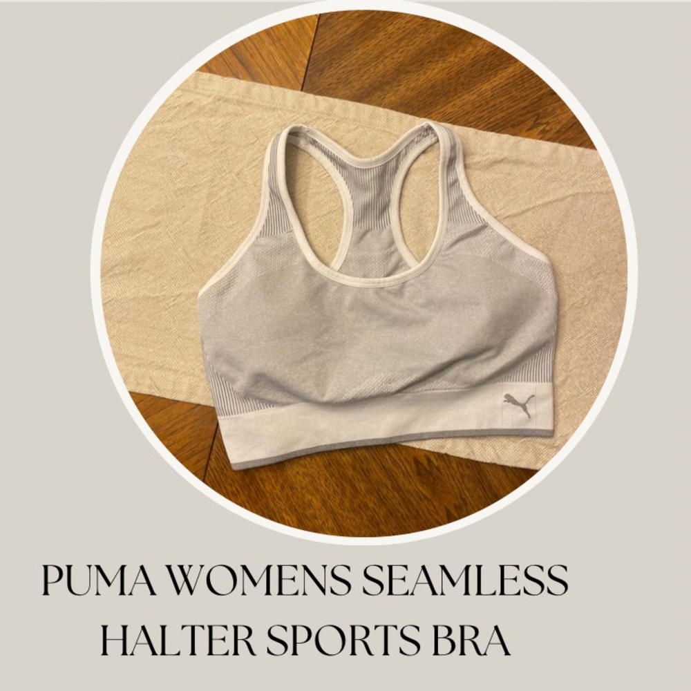 PUMA WOMENS SEAMLESS HALTER SPORTS BRA